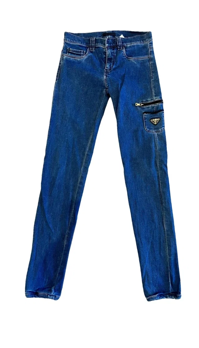 Prada Skinny Jeans Zip Pocket Size US25 in Denim from Luxury Promise