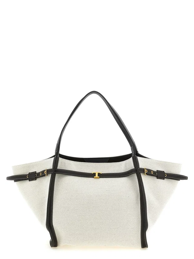 Tod's Tim Shoulder Bag — Cream Linen Blend Canvas in White Canvas from HEWI