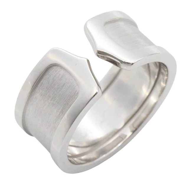 Cartier C2 Au750 White Gold Ring Size 16 in White from LuxUness