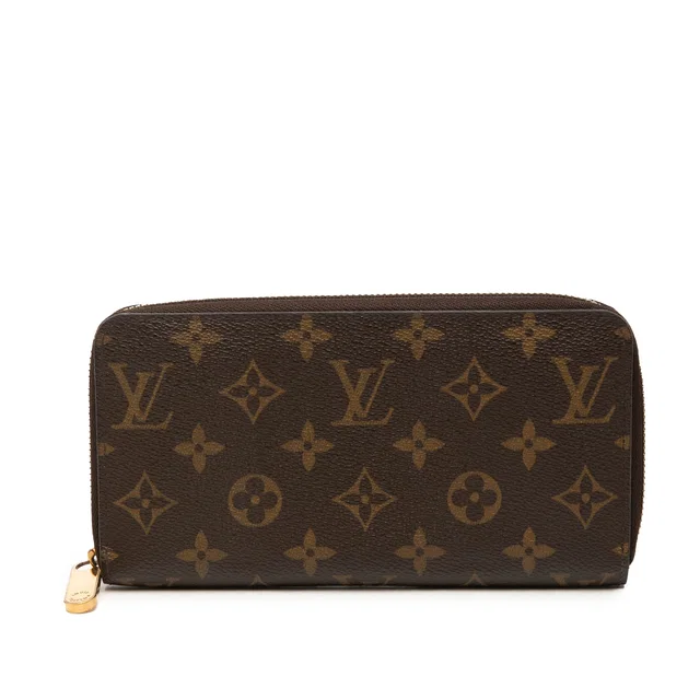 Brown Louis Vuitton Monogram Zippy Long Wallet in Brown Coated canvas from Designer Revival