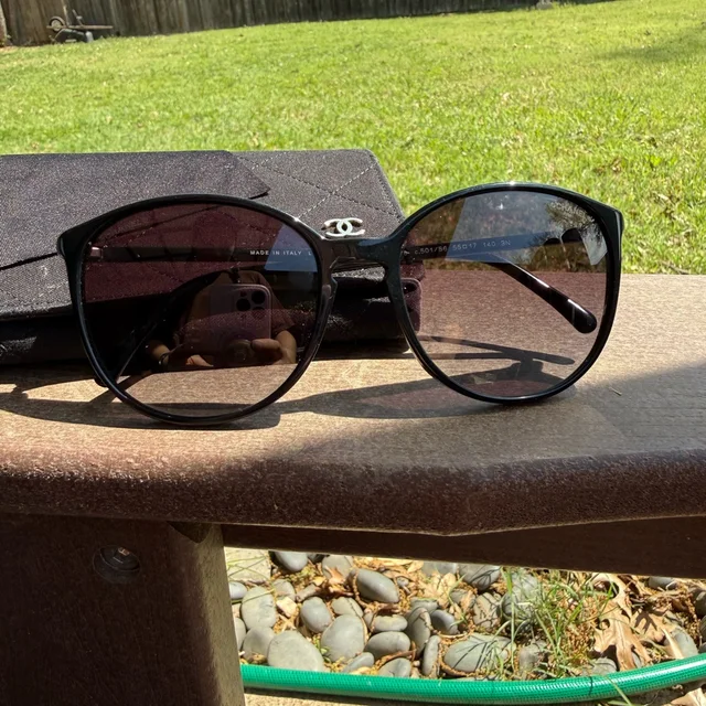 Chanel Interlocking Cc Logo Oversized Sunglasses in black from Poshmark, photo 1 of 1