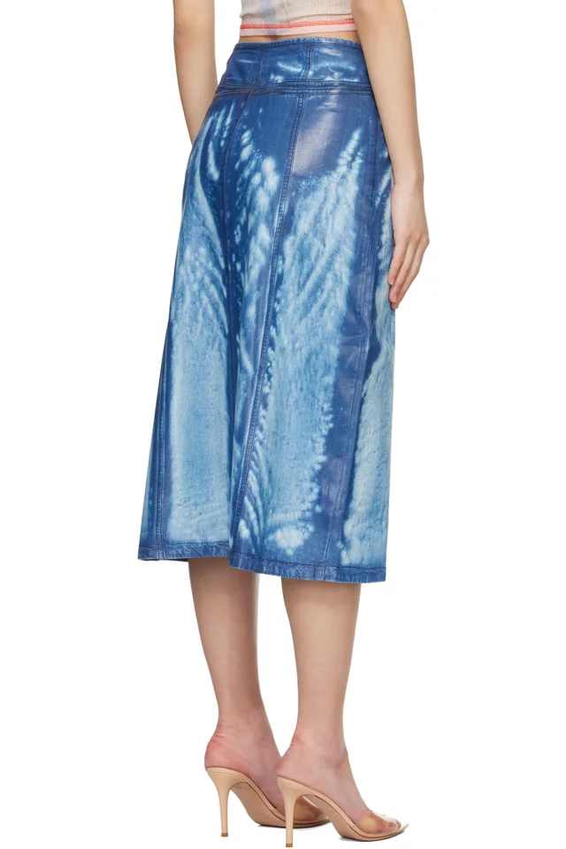 Diesel Blue X-Ray Lyocell Denim Midi Skirt, photo 3 of 4 from SSENSE