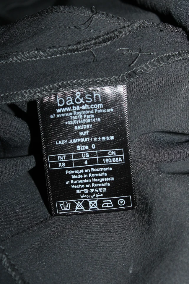 ba&sh Saudry Open-Back Jumpsuit in Black Polyester in Black, photo 5 of 5 from ShopSimon