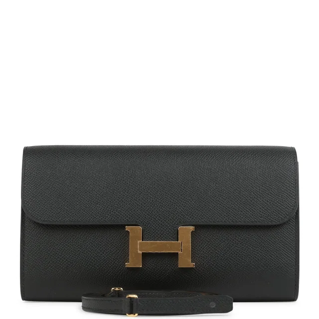 Hermès Constance Wallet To Go Black Epsom Gold Hardware in Black Epsom leather from Madison Avenue Couture