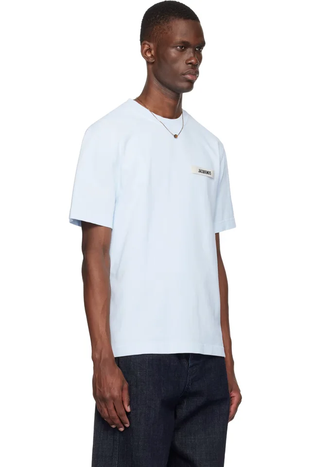JACQUEMUS Blue 'The Gros Grain' T-shirt, photo 2 of 4 from SSENSE