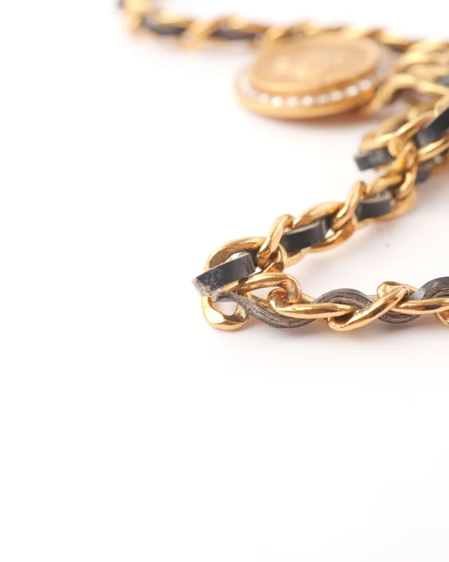 Chanel Ribbon Coco Leather Chain Choker in Leather from A Retro Tale, photo 3 of 6