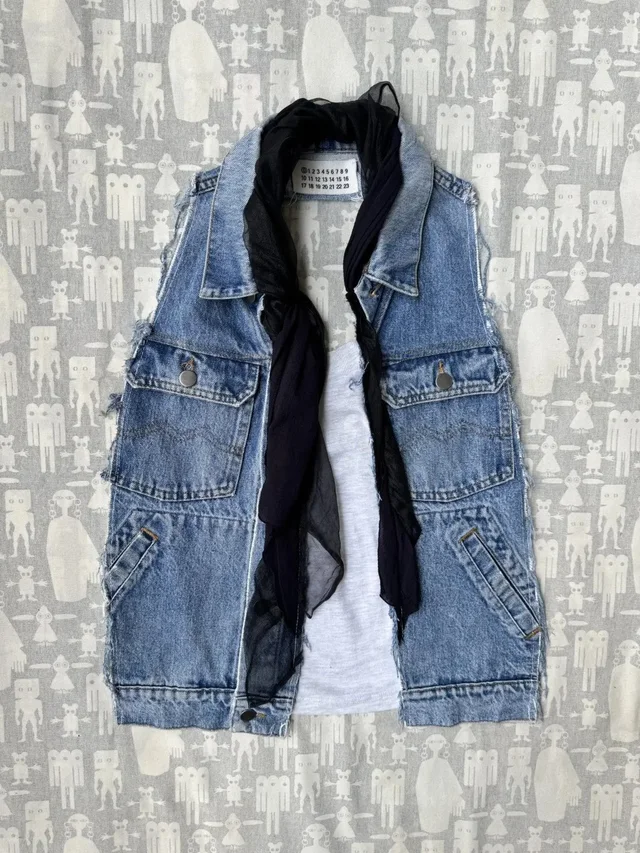 Maison Margiela Vintage Ss04 Artisanal 3-In-1 Halter Top in blue Denim from Grailed