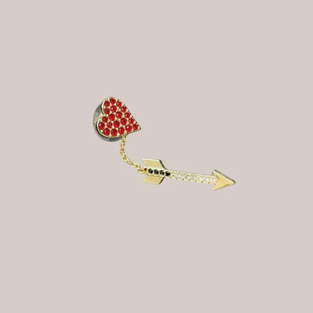 Celine Women's Jewelry - Gold/Red in red|gold from Depop, photo 2 of 3