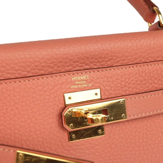Hermès Kelly Retourne 28 Rosy Togo Gold Hardware in Togo leather from Madison Avenue Couture, photo 7 of 9