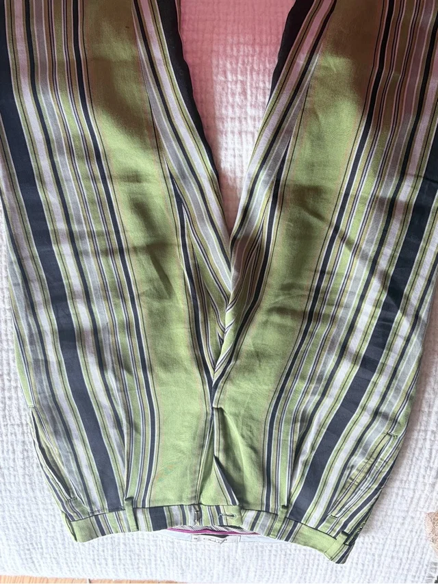 Etro Green And Black Striped Cropped Jumpsuit in green|black Woven leather from Poshmark