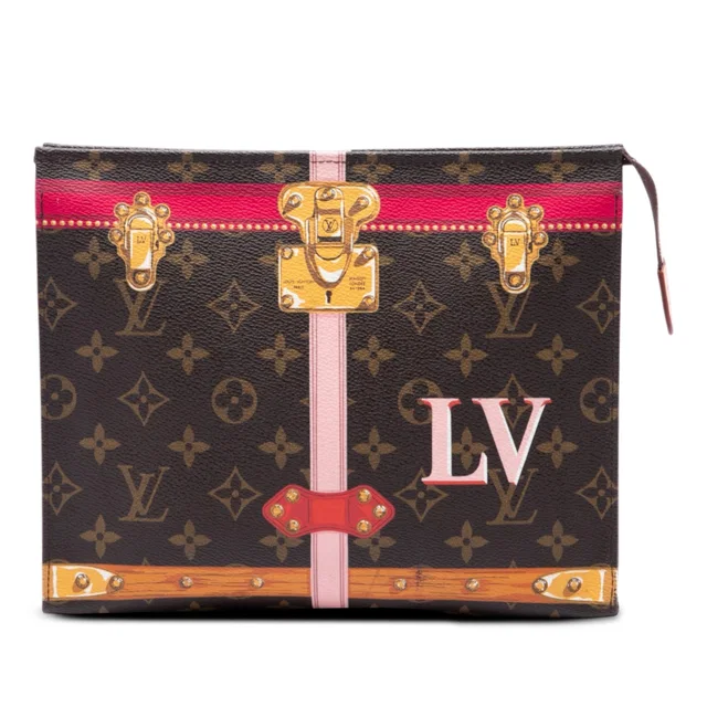 Brown Louis Vuitton Monogram Summer Trunks Toiletry Pouch 26 Clutch Bag in Brown Coated canvas from Designer Revival