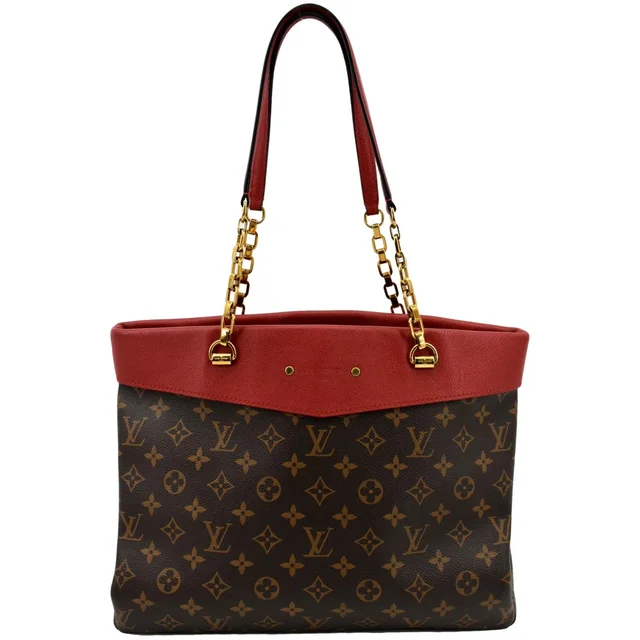 Louis Vuitton Pallas Shopper Chain Monogram Canvas Shoulder Bag Brown in Brown Coated canvas from Dallas Designer Handbags