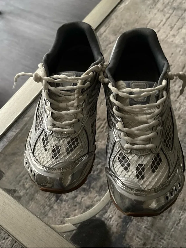 Bottega Veneta Silver Mesh Athletic Sneakers - Lace Up in silver|gray|white from Poshmark
