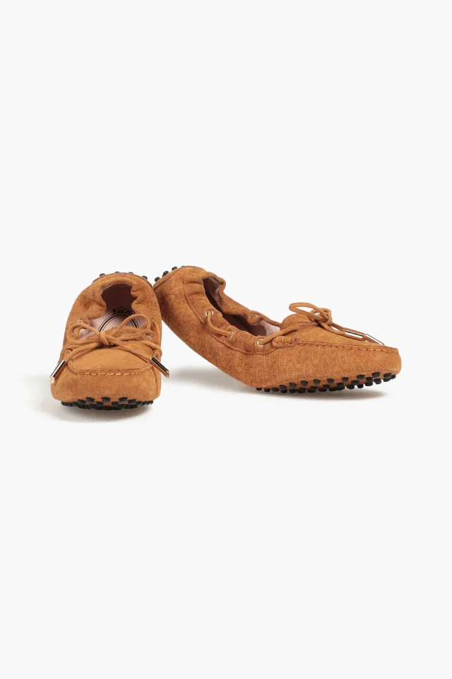 Tod's Heaven Lacetto Embossed Suede Loafers, photo 2 of 4 from THE OUTNET