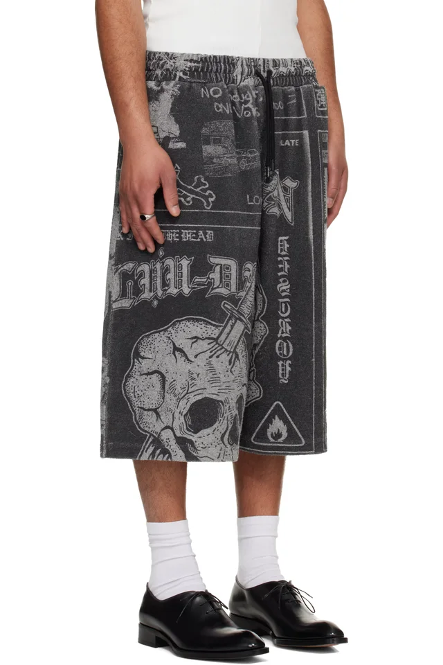 LU'U DAN Gray BBall Shorts, photo 2 of 4 from SSENSE