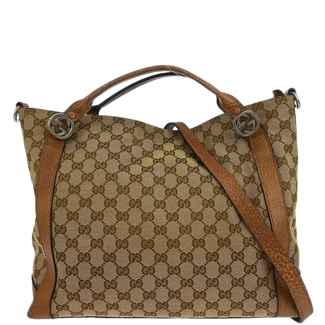 Gucci Beige Canvas GG Tote 2way Handbag in Beige Canvas from AMORE Vintage Tokyo