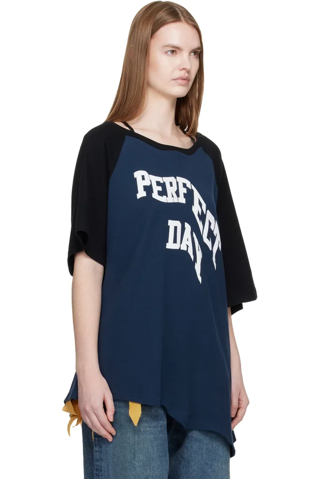 UNDERCOVER Navy UC1E8805-2 'Perfect Day' T-shirt, photo 2 of 2 from SSENSE