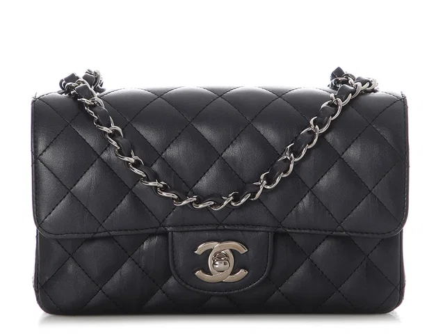 Chanel Mini Black Quilted Calfskin Rectangular Classic in Black Calfskin from Ann's Fabulous Finds