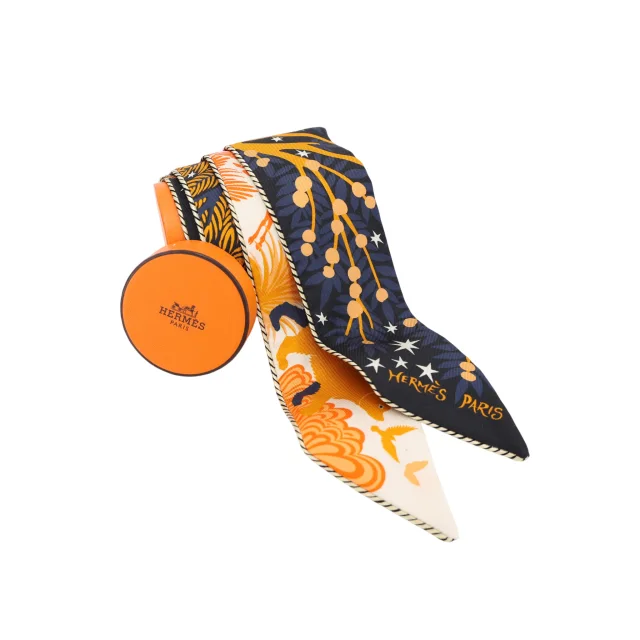 Hermès Twilly Sous le Charme d'Orphee baguette Orange in Orange Silk from Ginza Xiaoma, photo 4 of 4