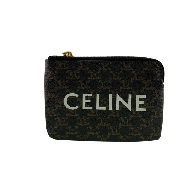 Celine Triomphe Coin Case Brown in Brown from The Reluxe