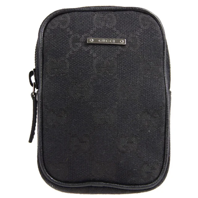 Gucci GG Multi Pouch Bag Black Small Good in Black Canvas from AMORE Vintage Tokyo