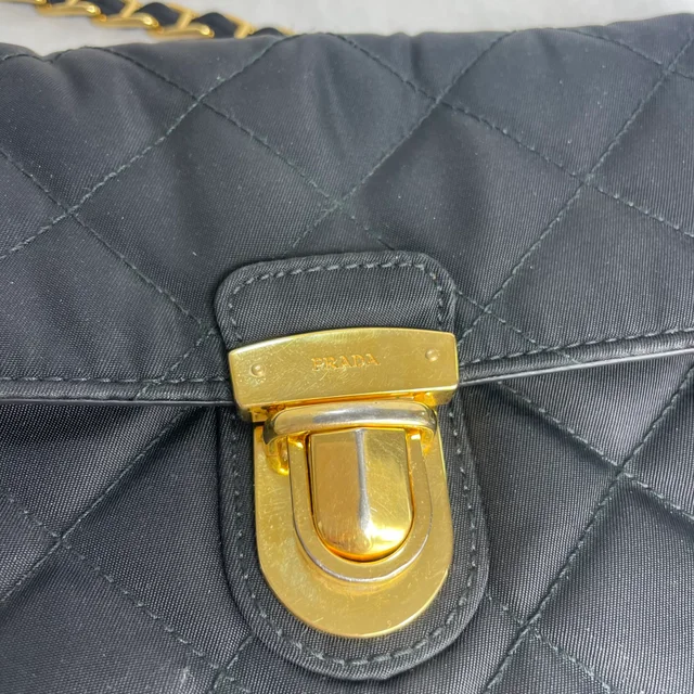 Prada Pushlock Chain Flapbag in Tessuto, Tessuto Quilted from Reowned, photo 5 of 10