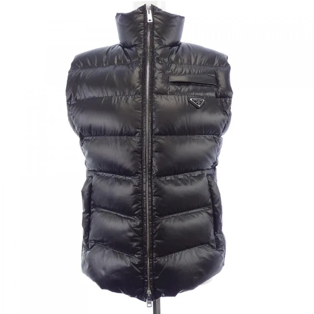 Prada Triangle Logo Down Vest from The Reluxe