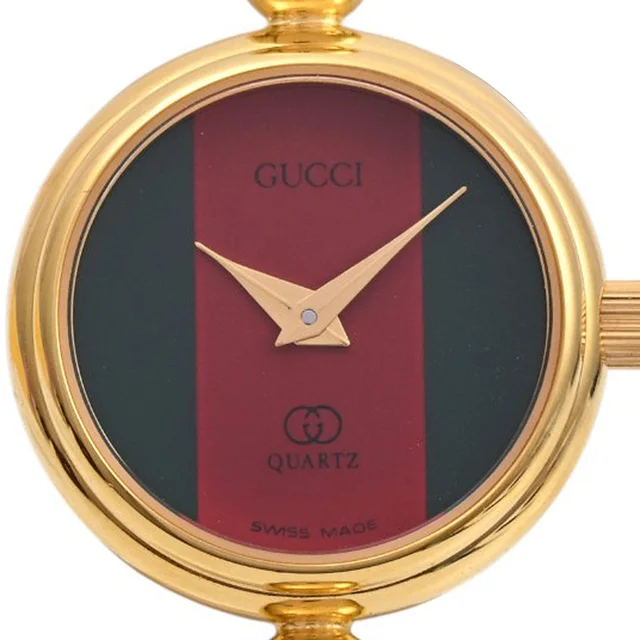 Gucci Round Sherry Line Bangle Watch 2047L Quartz Red/Green in Red from VINTAGE QOO TOKYO, photo 2 of 8