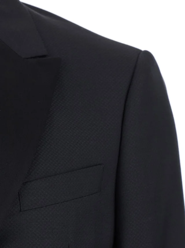 Emporio armani Single-breasted Suit with Peak Revers and Black Satin Details for Men in Black, photo 5 of 6 from Gaudenzi Boutique