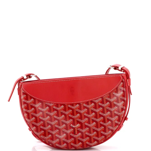 Goyard Hirondelle Shoulder Bag Coated Canvas and Leather in red Coated canvas from Rebag