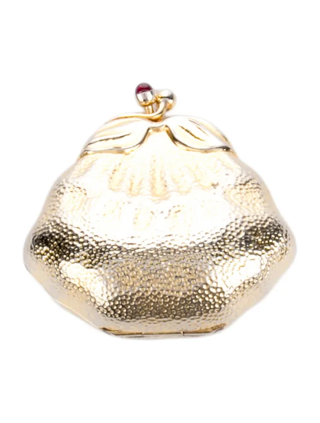 Judith Leiber Metal Coin Pouch in gold from The RealReal