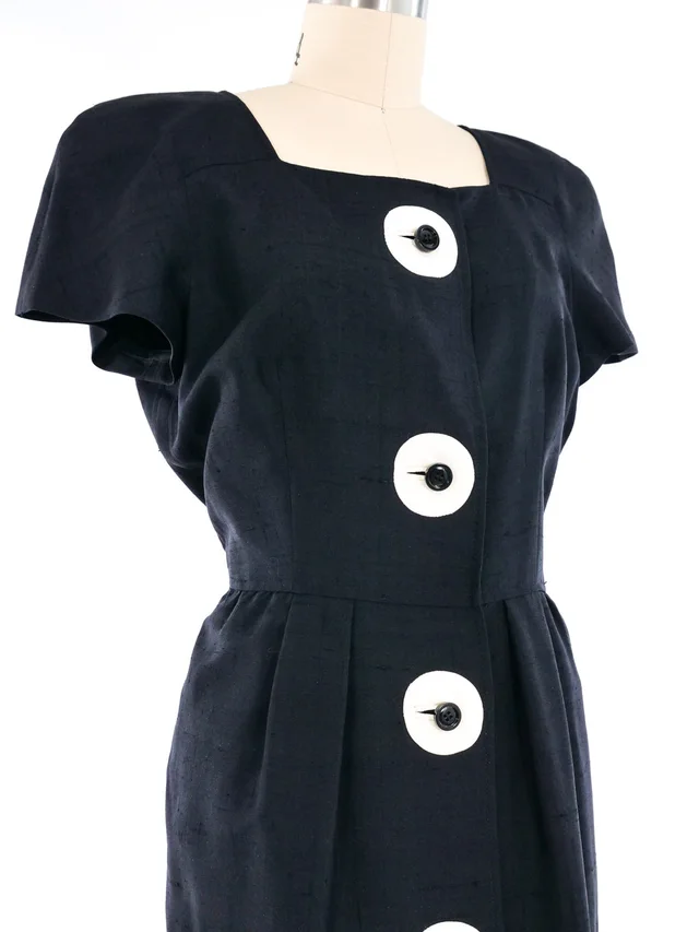 Valentino Garavani Black and White Linen Dress in Black from Arcade Vintage, photo 2 of 2