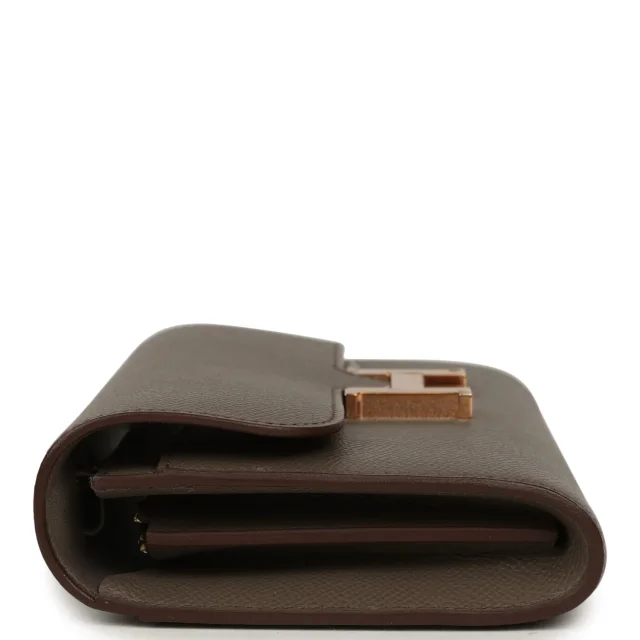 Hermès Constance Wallet To Go Etain Epsom Rose Gold Hardware in Grey Epsom from Madison Avenue Couture, photo 6 of 10