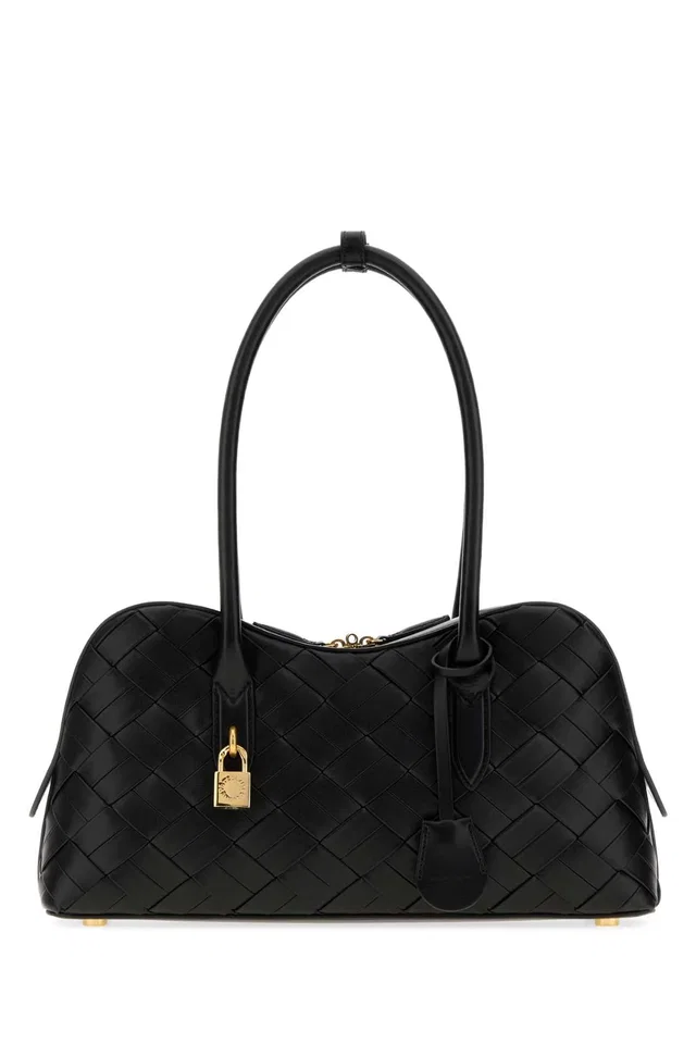 Stella McCartney Ryder Shoulder Bag — Black in Black Woven leather from HEWI