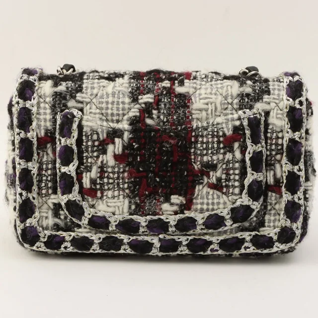 Chanel 2019頃製 ツイード CC ターン ロック チェーン ショルダーバッグ マルチ from VINTAGE QOO TOKYO, photo 2 of 13