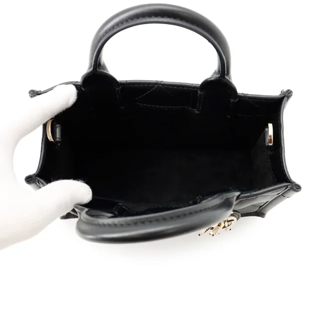Dior Book Tote Mini Macro Cannage BlackS5573OWHP Calf Leather in Calfskin from GALLERY RARE, photo 2 of 17