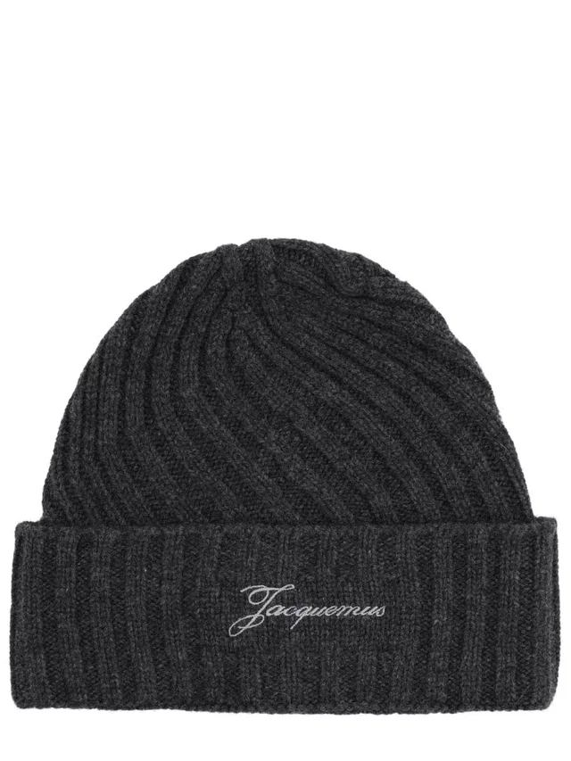 Jacquemus Acu00767ak0_0287970 Winter Hat — Gray Cashmere Merino Wool in Grey Cashmere from HEWI