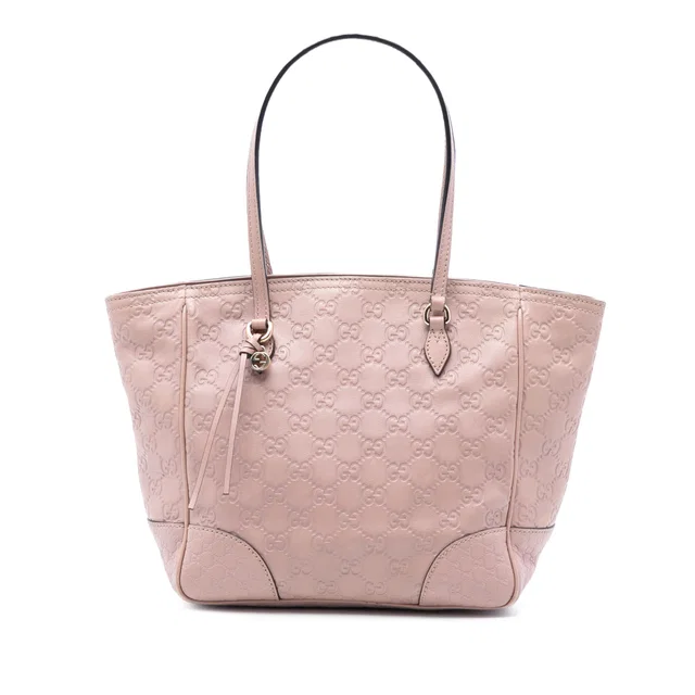 Pink Gucci Guccissima Bree Tote in Pink Leather from Designer Revival