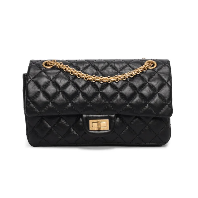 Chanel Distressed Calfskin 2.55 Reissue 225 Bag in Black Calfskin from Blue Spinach