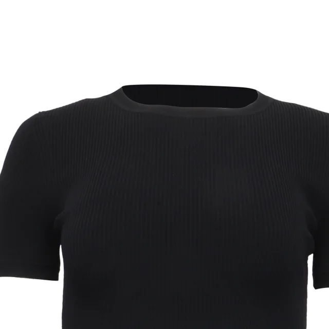 Alexander Wang Cutout Knitted Top in Black Viscose in black, photo 2 of 6 from ShopSimon