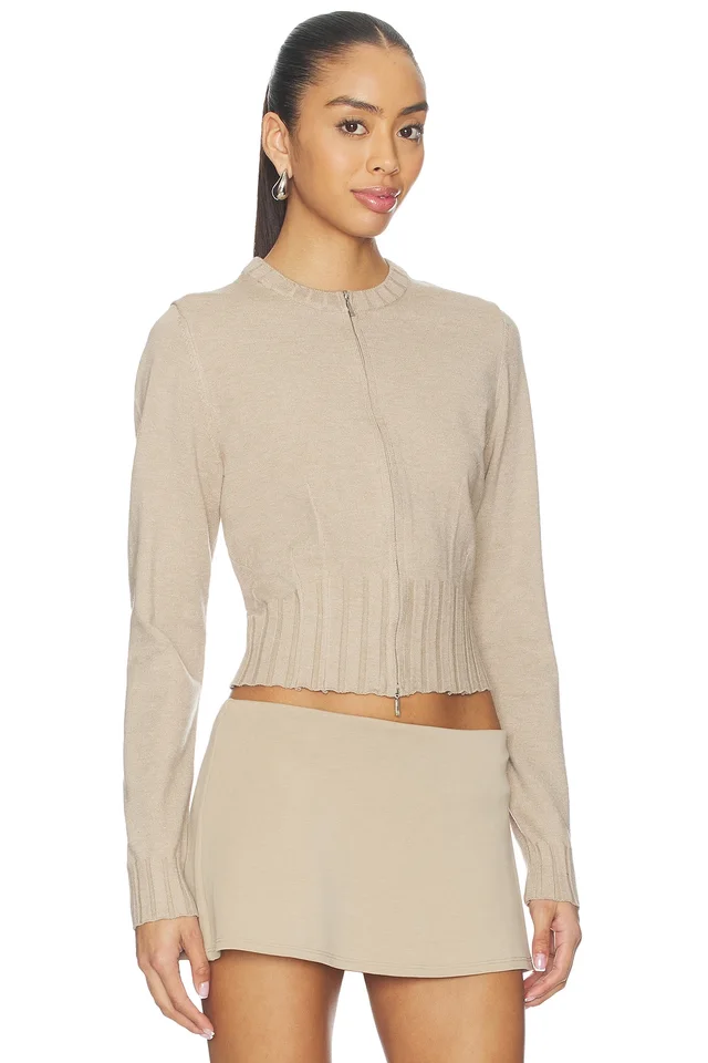 Geel Dennis Cardigan in Mushroom, photo 3 of 5 from REVOLVE (Canada)