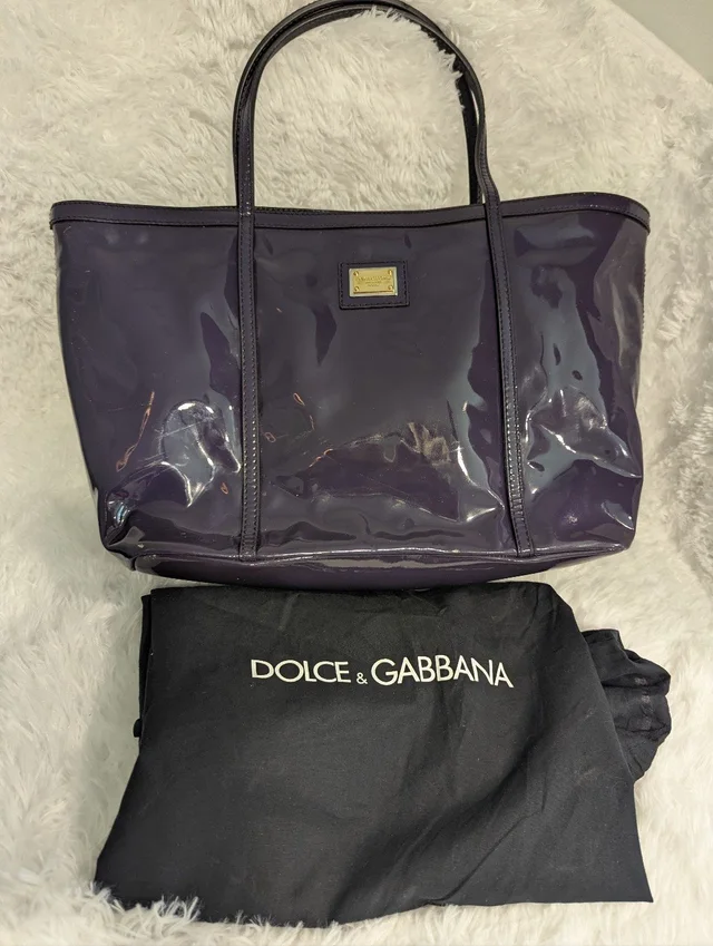 Dolce & Gabbana Deep Purple Patent Leather Tote Bag W/ Dust Bag & Card in purple Patent leather from Poshmark