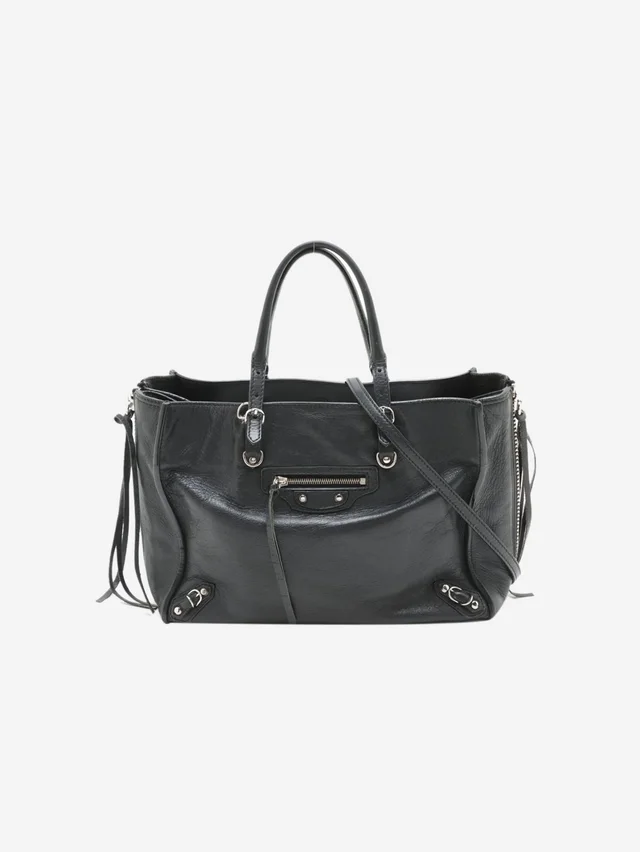 Balenciaga Black Papier leather 2way bag in Black Leather from Sign of the Times