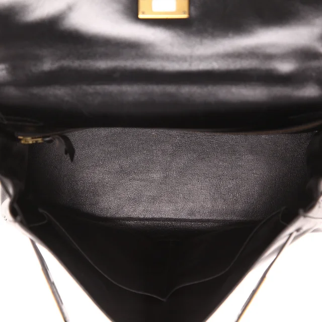 Hermès Kelly 32 cm handbag in Black Box leather from Collector Square, photo 5 of 6