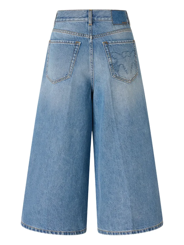 PINKO wide-leg denim Bermuda shorts, photo 2 of 2 from FARFETCH