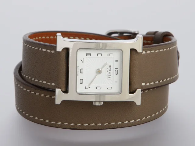 Hermès Small H Heure Double Tour Watch in Swift leather from Ann's Fabulous Finds, photo 3 of 6