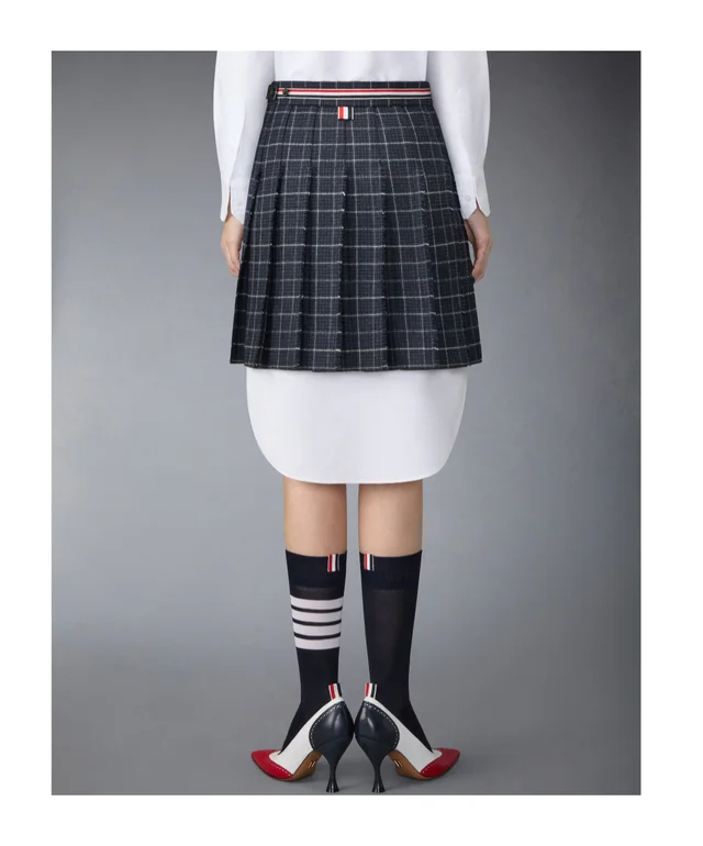 Thom Browne Windowpane Houndstooth RWB Stripe Skirt, photo 6 of 7 from SENSER