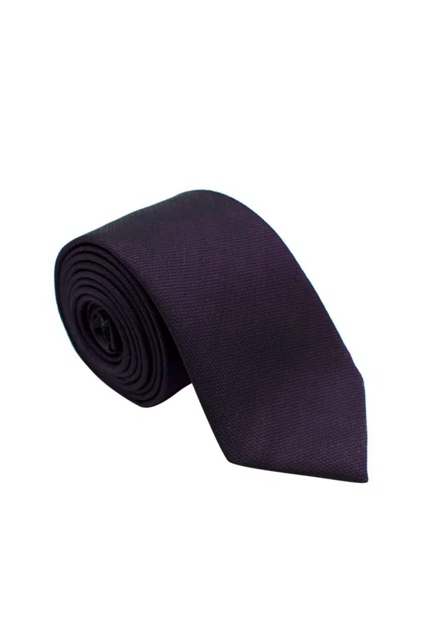 Balmain Dark Purple Silk Tie in Purple Silk from HEWI
