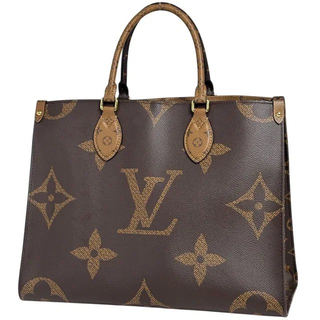 Louis Vuitton On The Go MM Tote 2-Way Shoulder Bag Monogram Giant Reverse Brown in Brown from The Reluxe