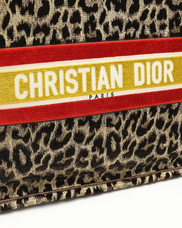 Dior Large Leopard Mizza Book Tote Bag in Velvet from A Retro Tale, photo 6 of 11